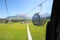 Mt. Titlis, Switzerland - 19 May, 2016:From the viewpoint through the glass windows in the 360 degree panoramic cable car, the