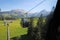 Mt. Titlis, Switzerland - 19 May, 2016:From the viewpoint through the glass windows in the 360 degree panoramic cable car, the