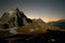 Mt. Watzmann from the south in moon light, Bavaria, Germany