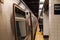 MTA police officers entering the train in Atlantic Avenue subway station in Brooklyn.