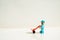 Mty Mexico, September 26 2019: Studio shot of Lego people, a construction worker with mailbox and hand truck. This set represent a