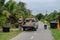 Muadzam Shah, Malaysia - Juky 14th, 2021 : Volunteers delivering drinking water packs to the residents due to water supply