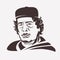 Muammar Gaddafi stylized vector portrait.