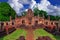 Muang Tam sanctuary stone castle on bluesky background famous landmark of Buriram province in Thailand