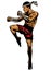 Muay thai fighter in hand drawing style