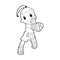 Muay Thai kick boxing, Thai boxing cute kid fighting action cartoon doodle vector illustration