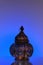 Mubarak lantern .Ramadan holiday.Beautiful religious background. lantern on a dark blue background
