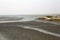 Mud beds on the river Malta during low tide the water in the Canning Town, India