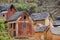 Mud and brick houses in a village outside of Antananarivo