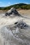 Mud geyser or mud volcano. Geological formation hydrogeological