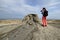 Mud volcanoes near Baku, Azerbaijan