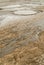 Mud volcanoes ponds and mud stream looking like lunar landscape in vulcanii noroiosi reserve paclele mari buzau county romania