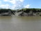 The mud wall with grass of a broad channel in a salt marsh area at the westerschelde sea