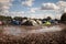 Muddy camping field at festival