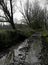 Muddy flooded lane Beccles Norfolk