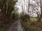 muddy pathway road through countryside tracks puddles spring