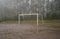 Muddy soccer field