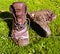 Muddy walking boots