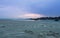 Mudflat along the Dutch coast at sunset