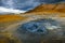 Mudpots in the Hverir geothermal area in Iceland
