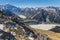 Mueller Lake, Hooker Valley and Mount Cook in Southern Alps, New Zealand