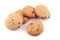 Muesli Cookies.Oat cookies.Handmade chocolate cookies on white background.