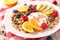 Muesli,fruit and yogurt