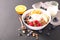 Muesli,fruit and yogurt