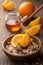 Muesli with oranges and honey