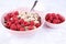 Muesli with raspberries