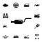 Muffer icon. Set of car repair icons. Signs, outline eco collection, simple icons for websites, web design, mobile app, info graph