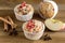 Muffin with Berries Spices on a Wooden Background Christmas Autumn Dessert Tasty Homemade