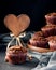 Muffin decorated with wooden heart tag