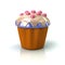 Muffin icon 3d illustration