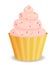 Muffin icon. Cupcake with cream and colorful sprinkles. Vector illustration in simple flat style