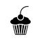 Muffin icon. flat cake food symbol. Vector sweet sign illustration on white.
