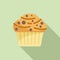 Muffin icon flat vector. Cake food