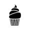 Muffin icon. Isolated flat cake food symbol. Vector sweet sign illustration on white..