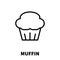 Muffin icon or logo in modern line style.