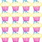 Muffin sealmess pattern. Draw by hand. Cupcake texture. Food vector illustration