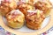 Muffins with bacon and leek