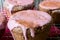 Muffins with pink icing