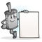 Muffler Cartoon Character Holding a Blank Sign