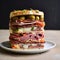 Muffuletta: Sicilian Sesame Bread Sandwich with Olive Salad, Cheese, and Meats