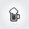 A mug of beer. Brewery Vector illustration. Draft beer. Icon for food, chef, lunch, dinner, menu sign.