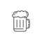 mug of beer dusk icon. Element of drinks and beverages icon for mobile concept and web apps. Thin line mug of beer icon can be