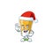 Mug of beer Santa cartoon design concept with ok finger