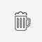 Mug of beer simple flat vector illustration icon