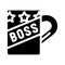 mug boss glyph icon vector illustration