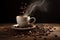 mug cafe morning bean aroma cup espresso drink brown breakfast. Generative AI.